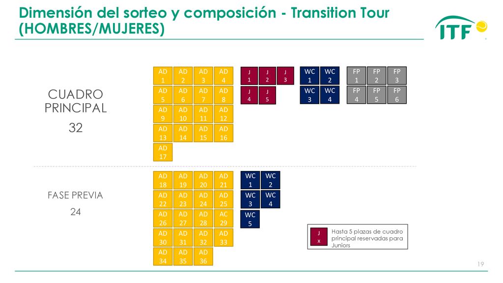 Dimensión del sorteo y composición - Transition Tour (HOMBRES/MUJERES)