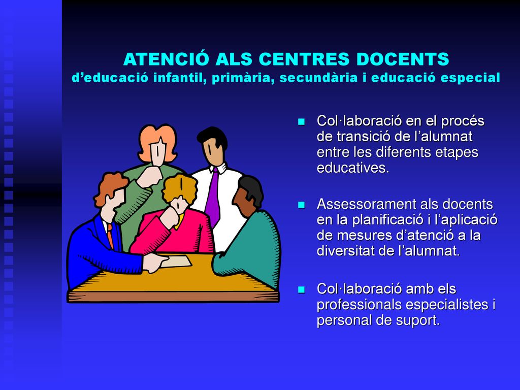 ATENCIÓ ALS CENTRES DOCENTS d’educació infantil, primària, secundària i educació especial