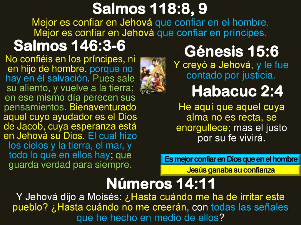 Es mejor confiar en Dios que en el hombre Jesús ganaba su confianza
