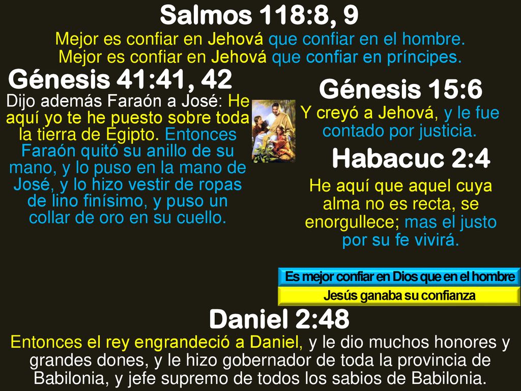 Es mejor confiar en Dios que en el hombre Jesús ganaba su confianza