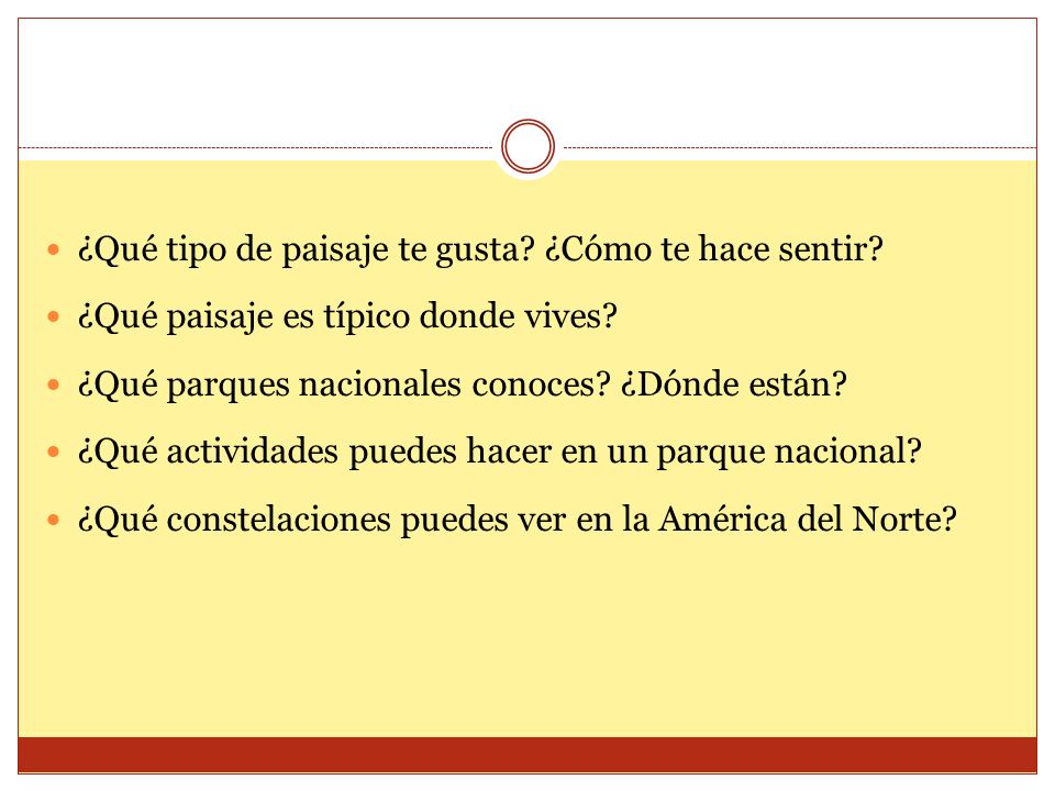 ¿Qué tipo de paisaje te gusta ¿Cómo te hace sentir