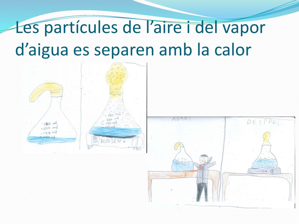 Les partícules de l’aire i del vapor d’aigua es separen amb la calor