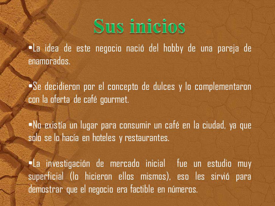 Sus inicios La idea de este negocio nació del hobby de una pareja de enamorados.