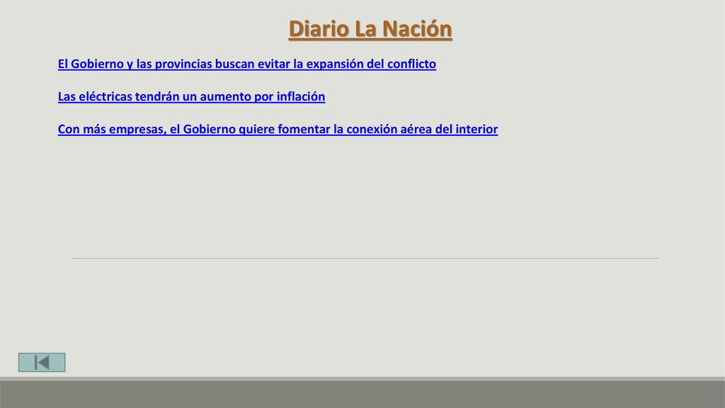 Diario La Nación El Gobierno y las provincias buscan evitar la expansión del conflicto. Las eléctricas tendrán un aumento por inflación.
