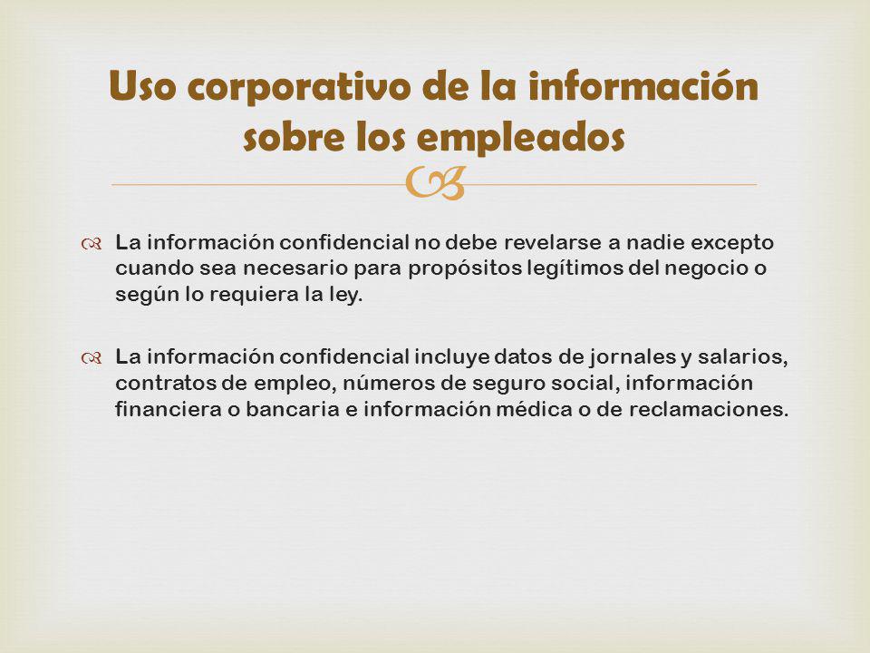 Uso corporativo de la información sobre los empleados