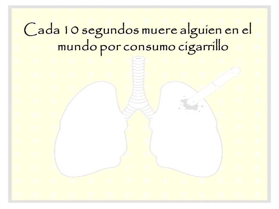 Cada 10 segundos muere alguien en el mundo por consumo cigarrillo