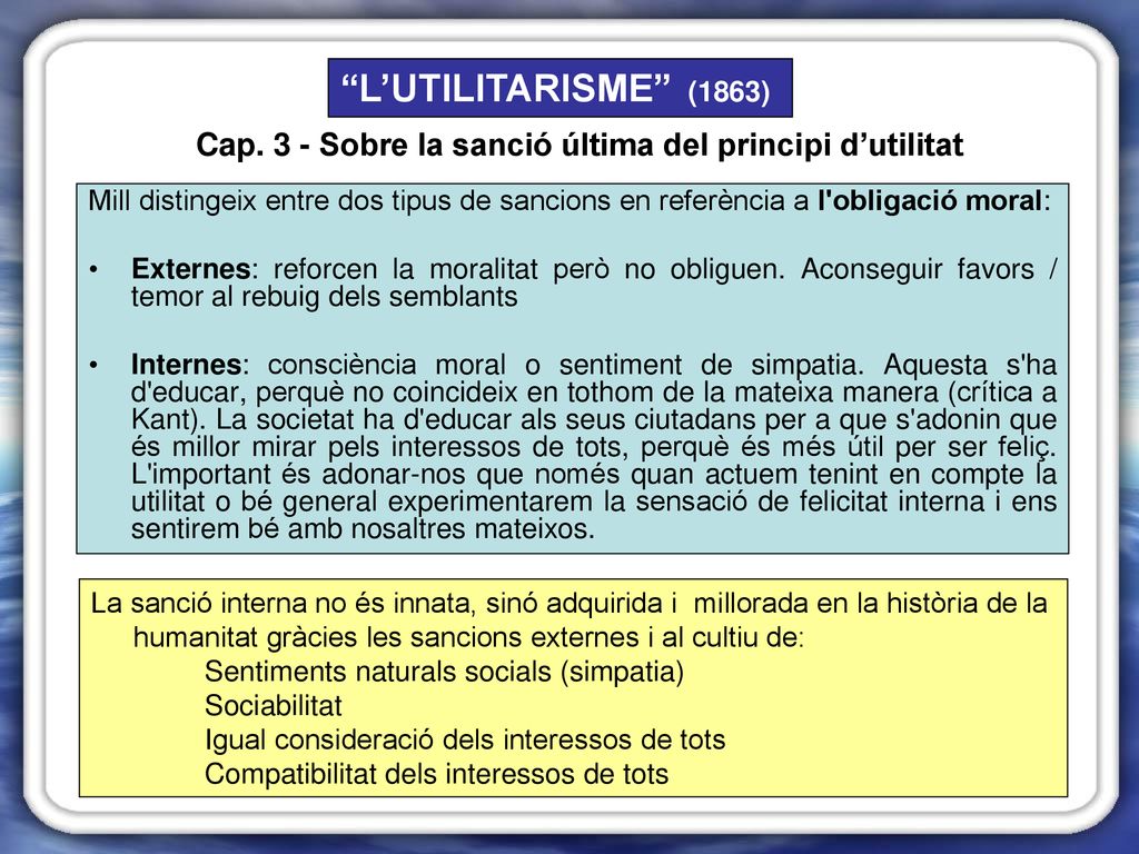 Cap. 3 - Sobre la sanció última del principi d’utilitat