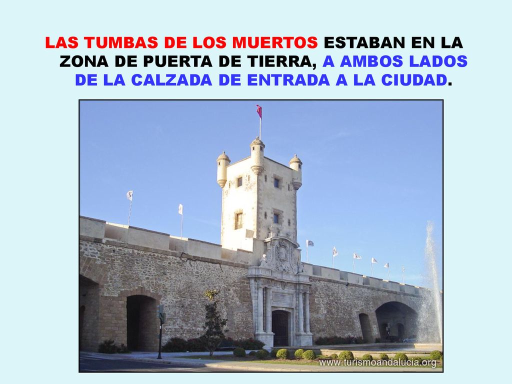 LAS TUMBAS DE LOS MUERTOS ESTABAN EN LA ZONA DE PUERTA DE TIERRA, A AMBOS LADOS DE LA CALZADA DE ENTRADA A LA CIUDAD.