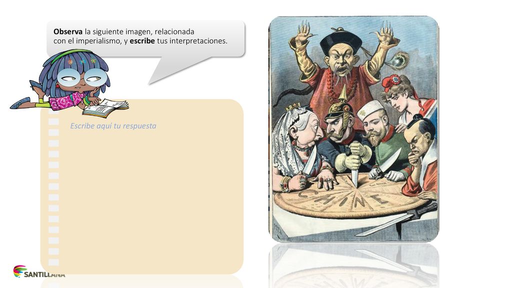 Observa la siguiente imagen, relacionada con el imperialismo, y escribe tus interpretaciones.