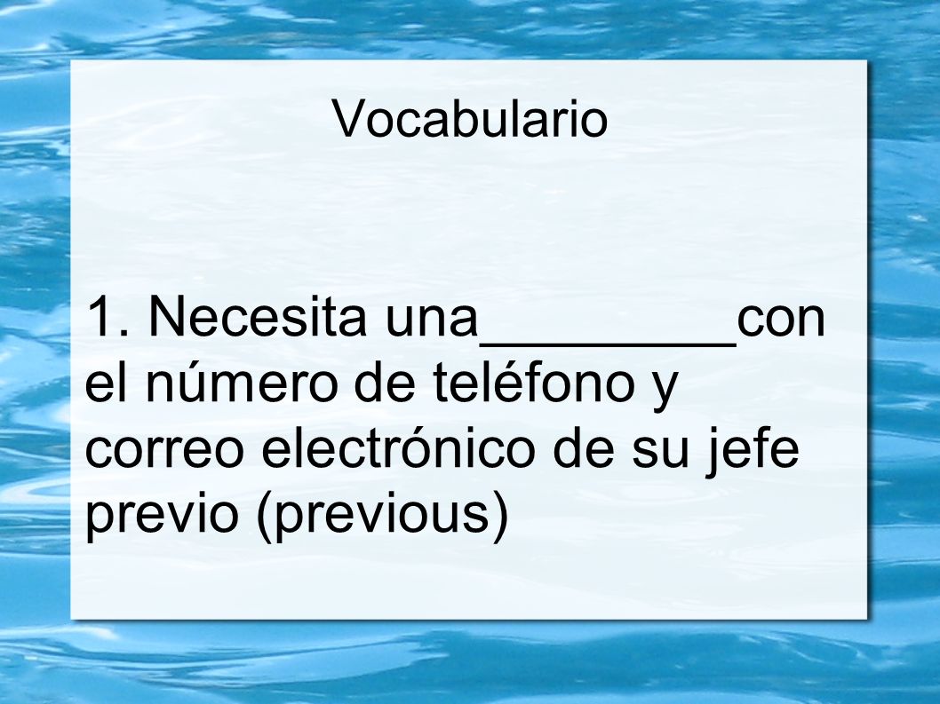 Vocabulario 1.