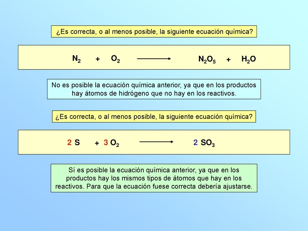 ¿Es correcta, o al menos posible, la siguiente ecuación química