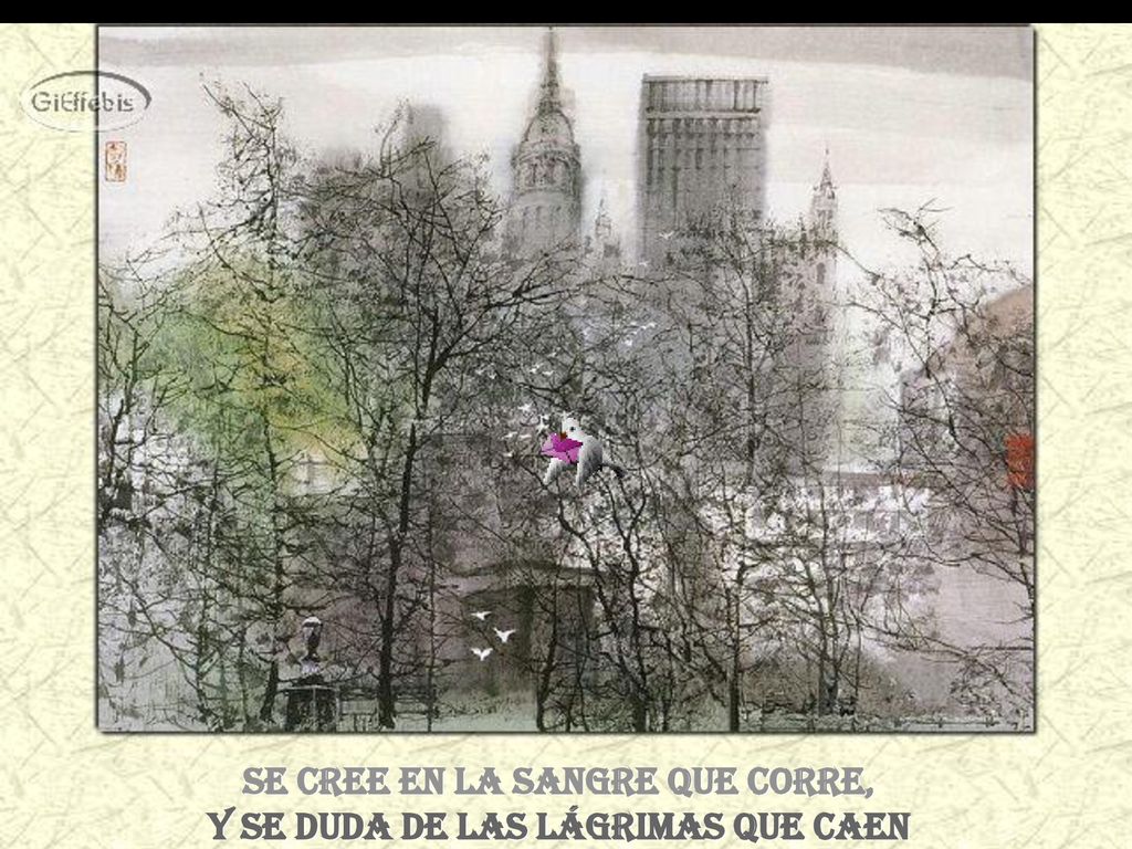 Se cree en la sangre que corre, y se duda de las lágrimas que caen