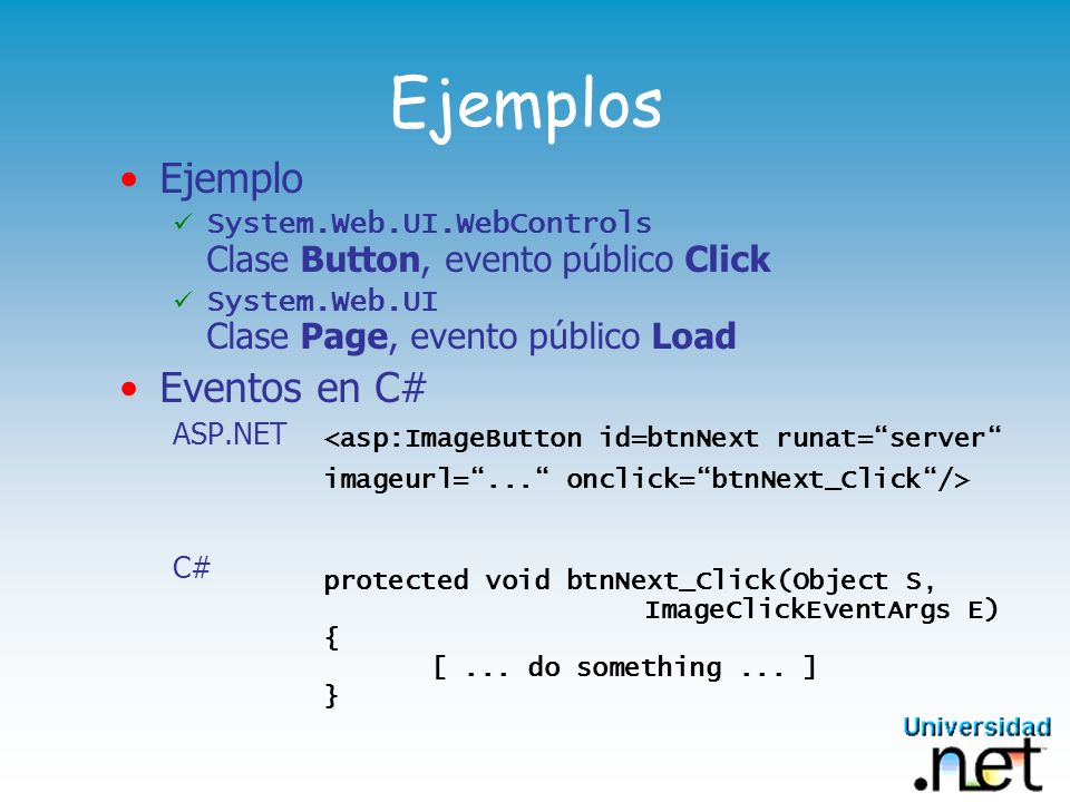 Ejemplos Ejemplo Eventos en C#
