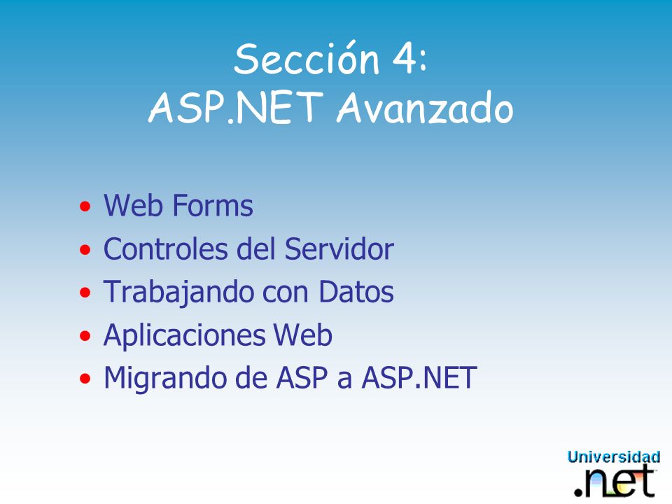 Sección 4: ASP.NET Avanzado