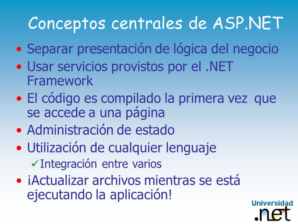 Conceptos centrales de ASP.NET