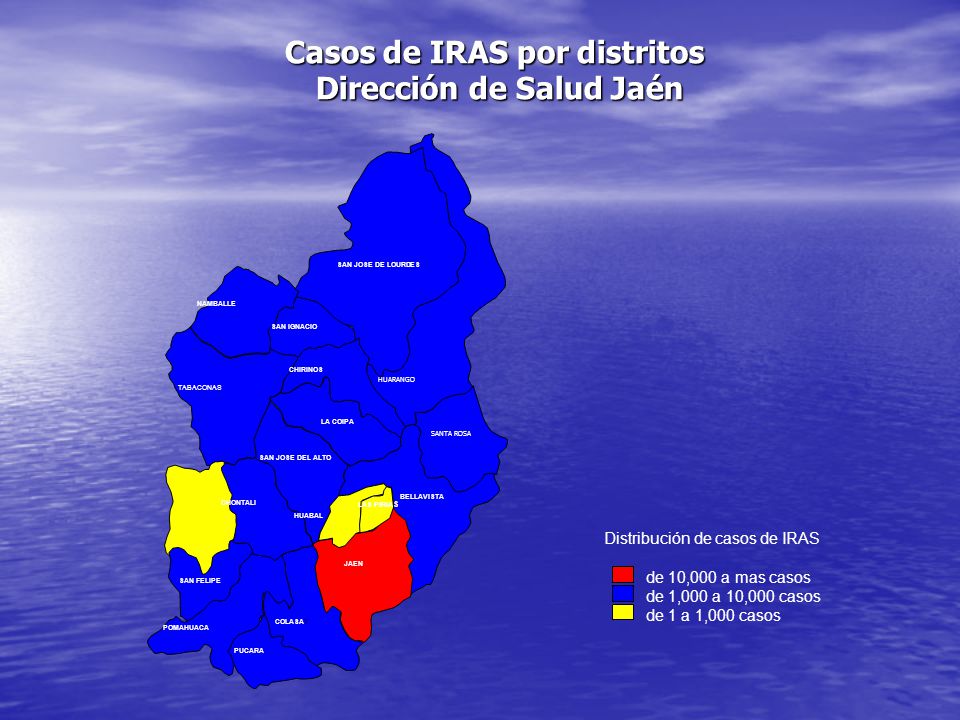 Casos de IRAS por distritos Dirección de Salud Jaén