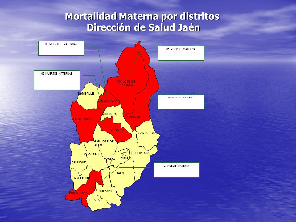 Mortalidad Materna por distritos Dirección de Salud Jaén