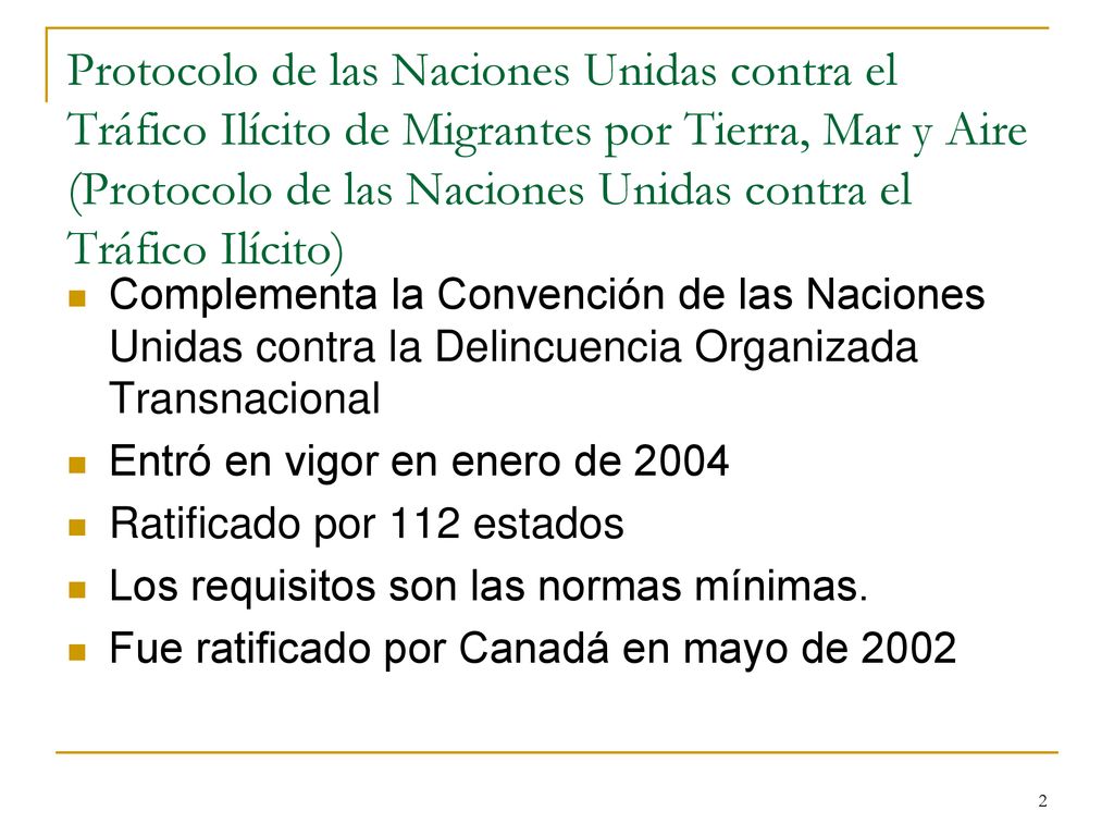 Protocolo de las Naciones Unidas contra el Tráfico Ilícito de Migrantes por Tierra, Mar y Aire (Protocolo de las Naciones Unidas contra el Tráfico Ilícito)