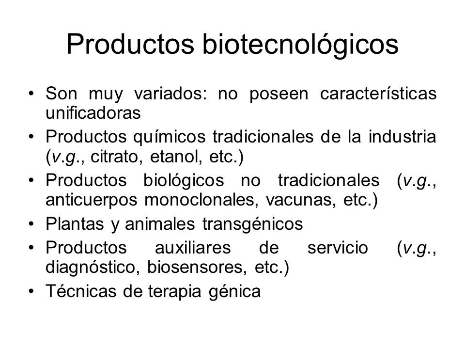 Productos biotecnológicos