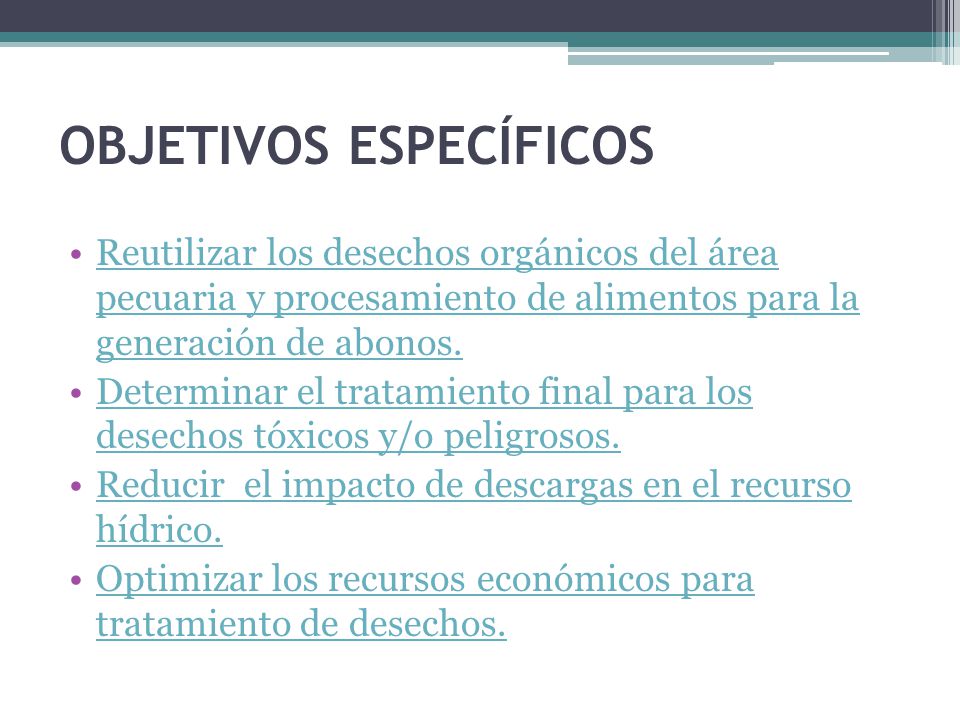 OBJETIVOS ESPECÍFICOS