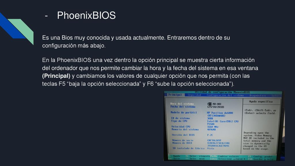 PhoenixBIOS Es una Bios muy conocida y usada actualmente. Entraremos dentro de su configuración más abajo.