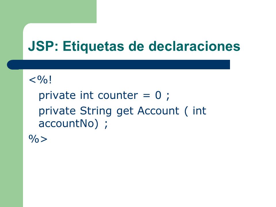 JSP: Etiquetas de declaraciones