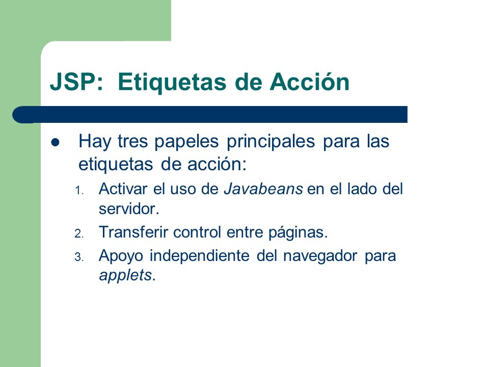 JSP: Etiquetas de Acción