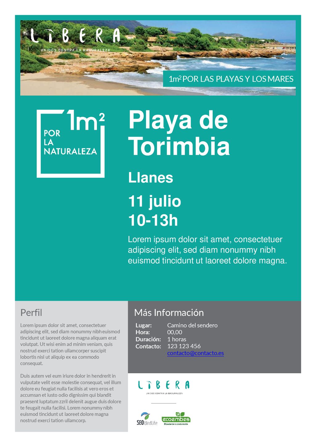Playa de Torimbia 11 julio 10-13h Llanes Perfil Más Información
