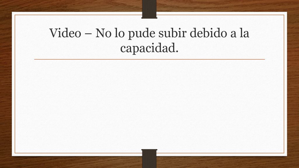 Video – No lo pude subir debido a la capacidad.