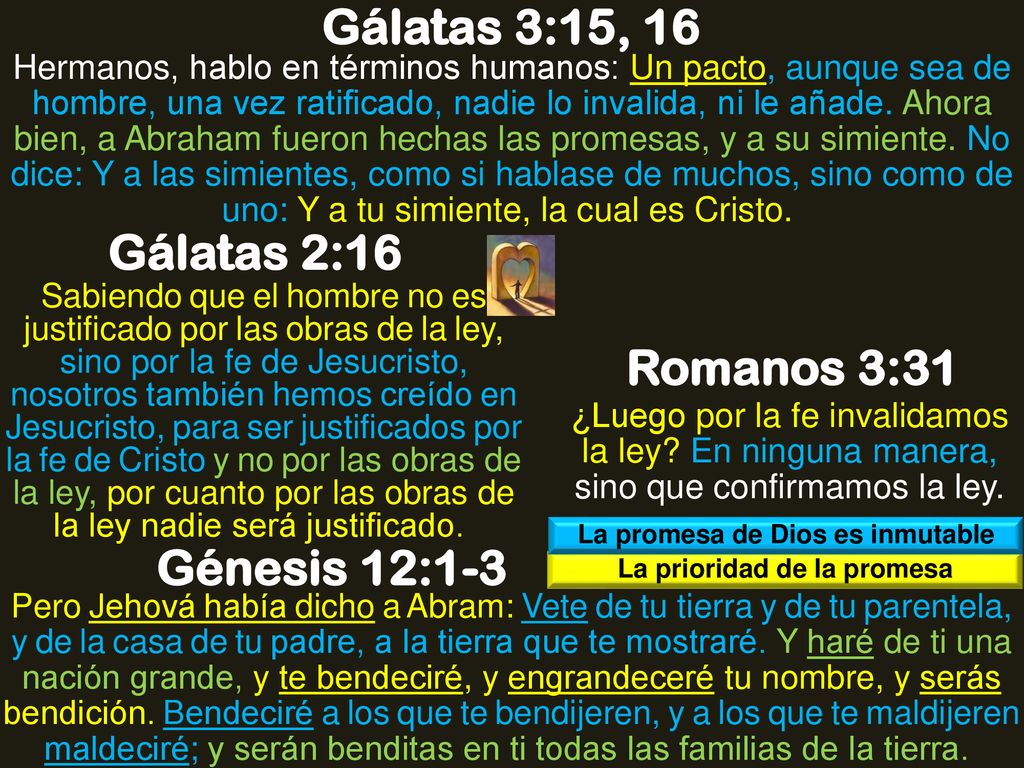 La promesa de Dios es inmutable La prioridad de la promesa