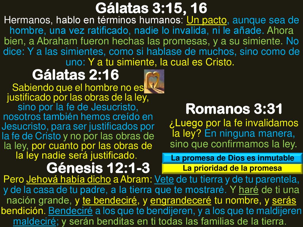 La promesa de Dios es inmutable La prioridad de la promesa