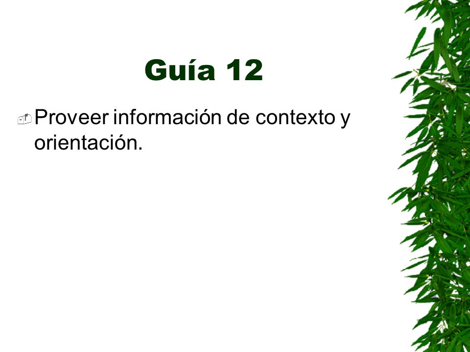 Guía 12 Proveer información de contexto y orientación.
