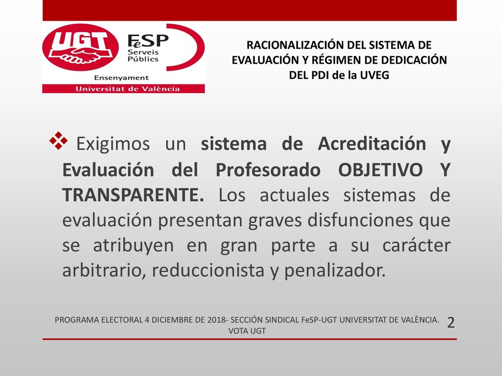 RACIONALIZACIÓN DEL SISTEMA DE EVALUACIÓN Y RÉGIMEN DE DEDICACIÓN DEL PDI de la UVEG