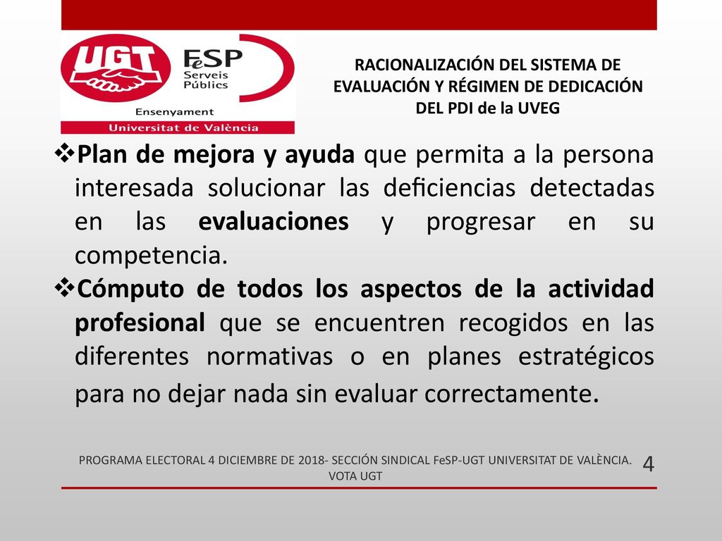 RACIONALIZACIÓN DEL SISTEMA DE EVALUACIÓN Y RÉGIMEN DE DEDICACIÓN DEL PDI de la UVEG