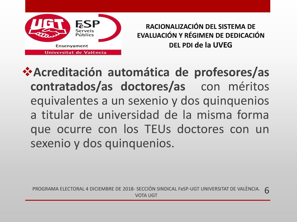 RACIONALIZACIÓN DEL SISTEMA DE EVALUACIÓN Y RÉGIMEN DE DEDICACIÓN DEL PDI de la UVEG