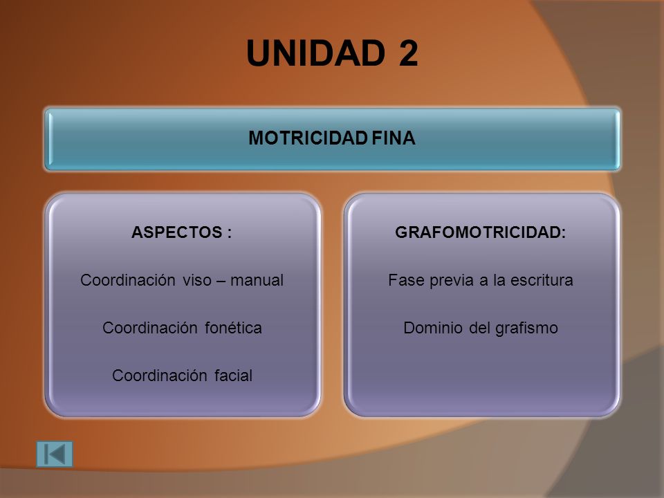 UNIDAD 2 MOTRICIDAD FINA ASPECTOS : Coordinación viso – manual
