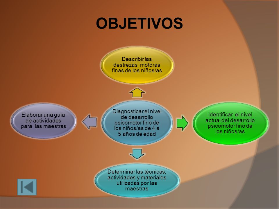 OBJETIVOS Diagnosticar el nivel de desarrollo psicomotor fino de los niños/as de 4 a 5 años de edad.