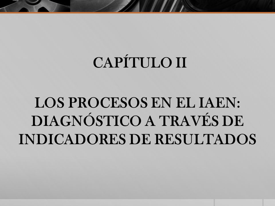 CAPÍTULO II LOS PROCESOS EN EL IAEN: DIAGNÓSTICO A TRAVÉS DE INDICADORES DE RESULTADOS