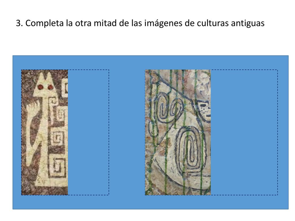 3. Completa la otra mitad de las imágenes de culturas antiguas
