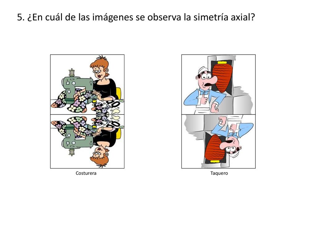 5. ¿En cuál de las imágenes se observa la simetría axial