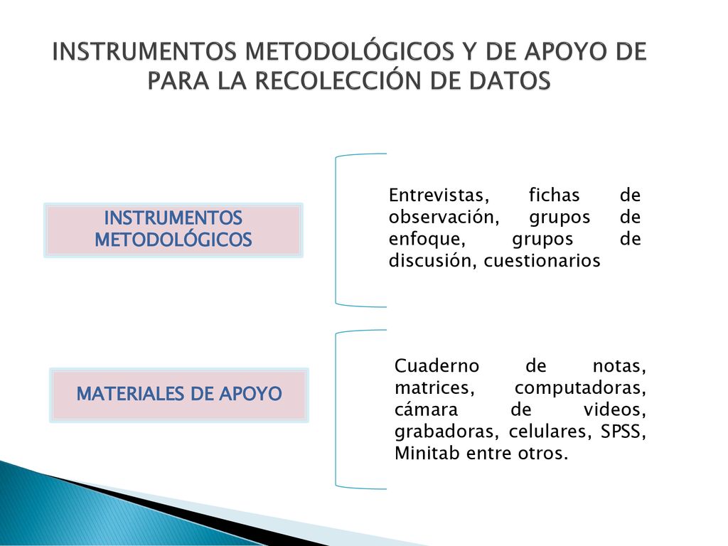 INSTRUMENTOS METODOLÓGICOS Y DE APOYO DE PARA LA RECOLECCIÓN DE DATOS