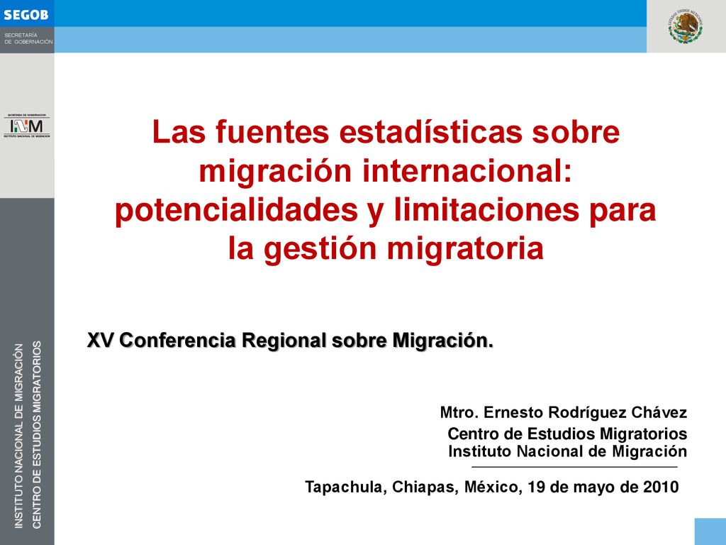 Las fuentes estadísticas sobre migración internacional: potencialidades y limitaciones para la gestión migratoria