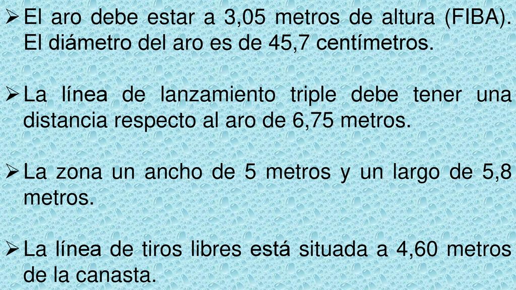 El aro debe estar a 3,05 metros de altura (FIBA)