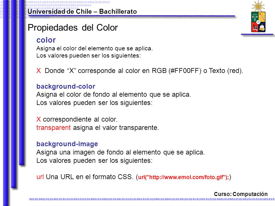 Propiedades del Color color