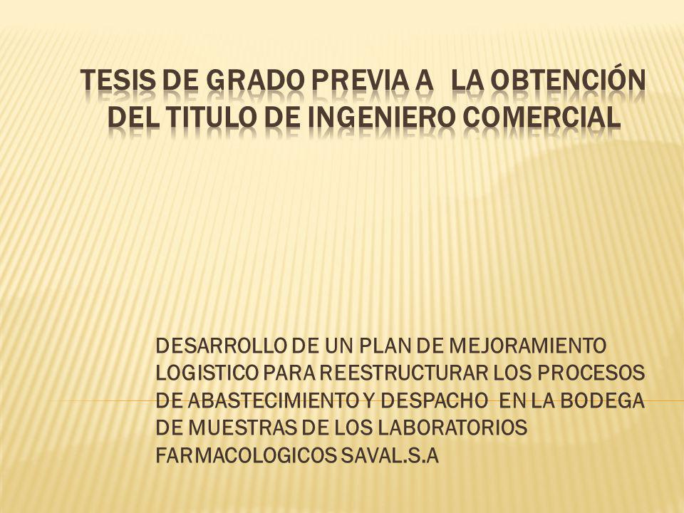 TESIS DE GRADO PREVIA A LA OBTENCIÓN DEL TITULO DE INGENIERO COMERCIAL