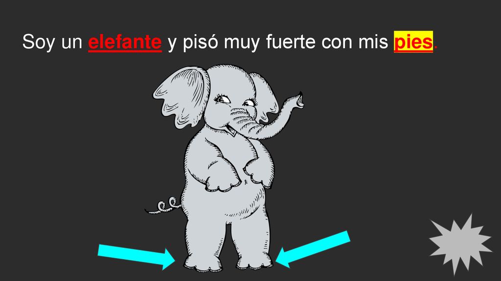 Soy un elefante y pisó muy fuerte con mis pies.