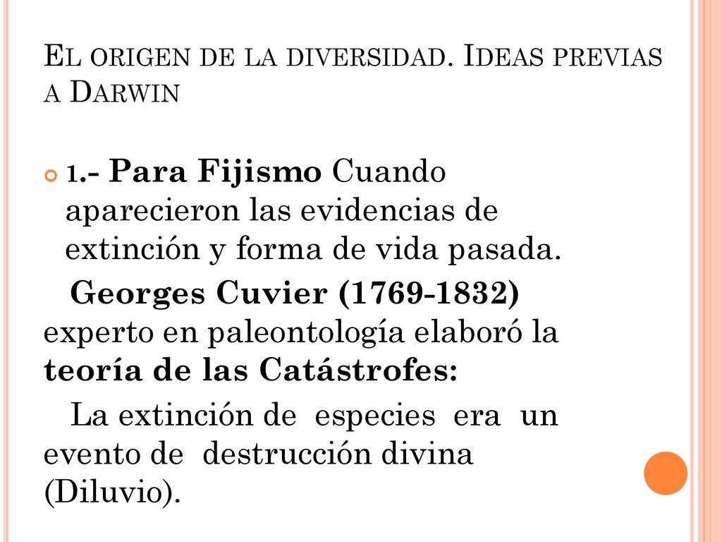 El origen de la diversidad. Ideas previas a Darwin