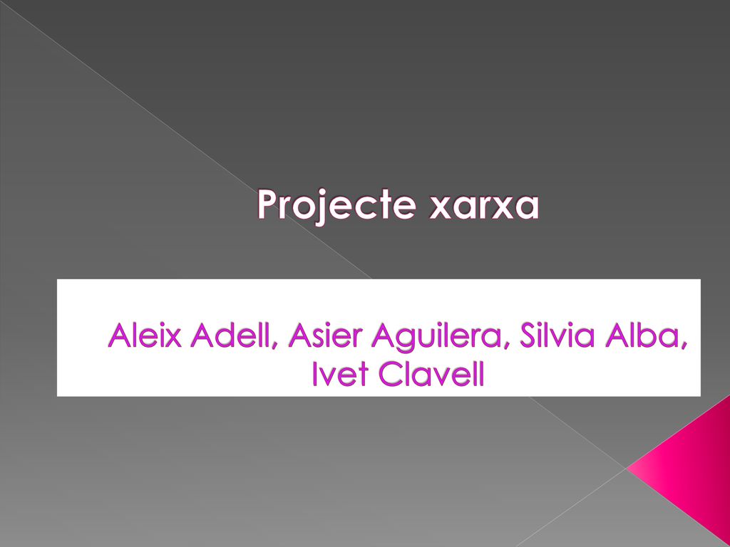 Projecte xarxa Aleix Adell, Asier Aguilera, Silvia Alba, Ivet Clavell