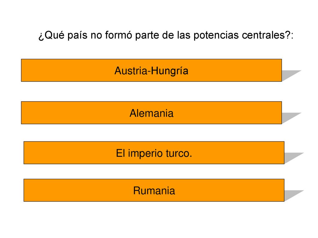 ¿Qué país no formó parte de las potencias centrales :