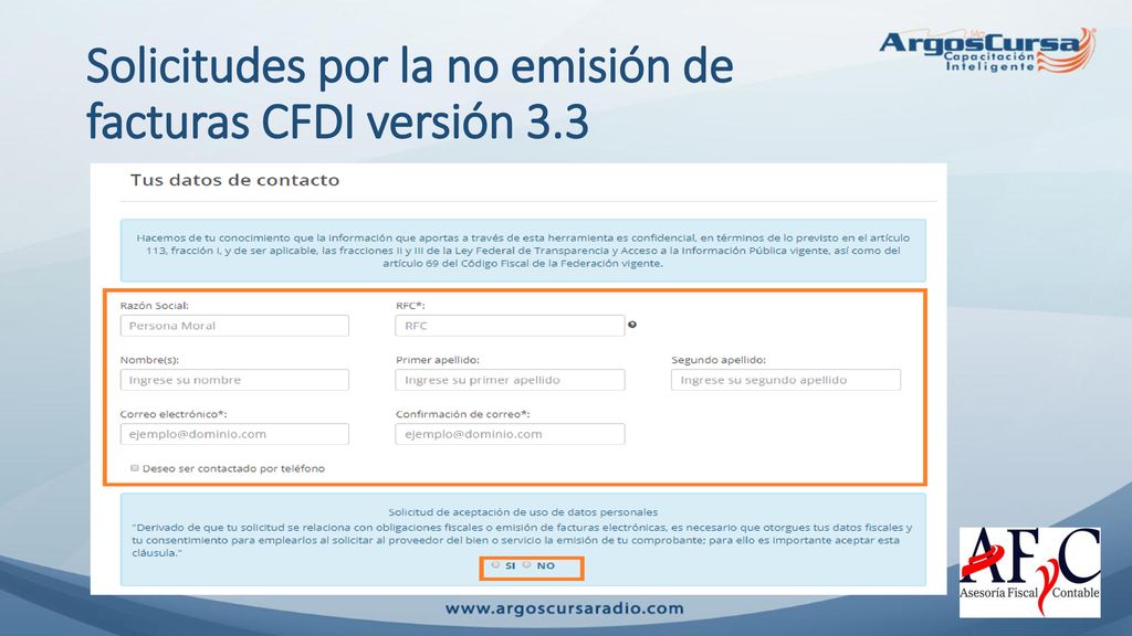 Solicitudes por la no emisión de facturas CFDI versión 3.3